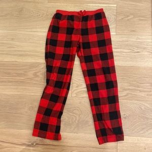 This pair of red plaid pajama pants are from old navy. The size is a kids XL.